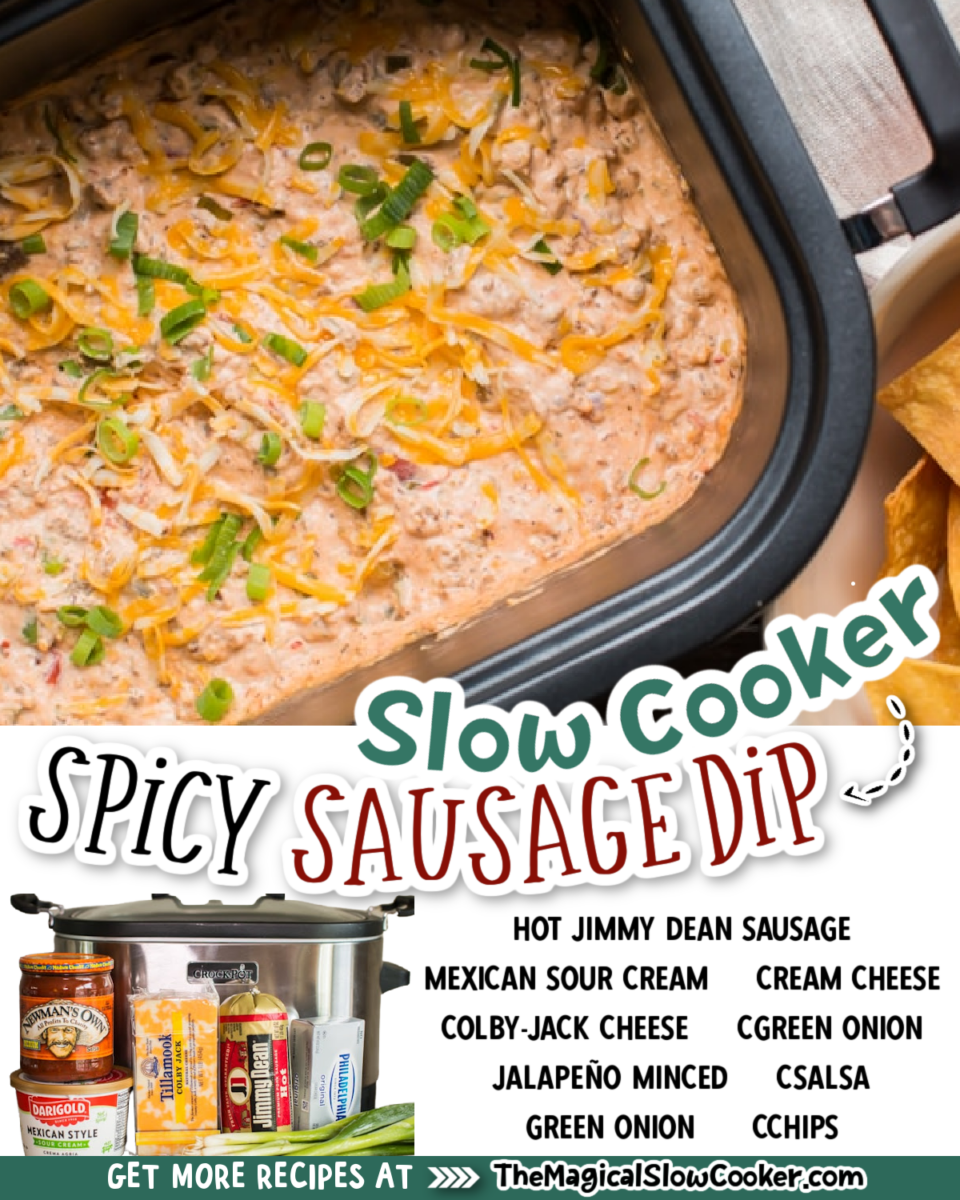 collage of spicy dip images with text of ingredients.
