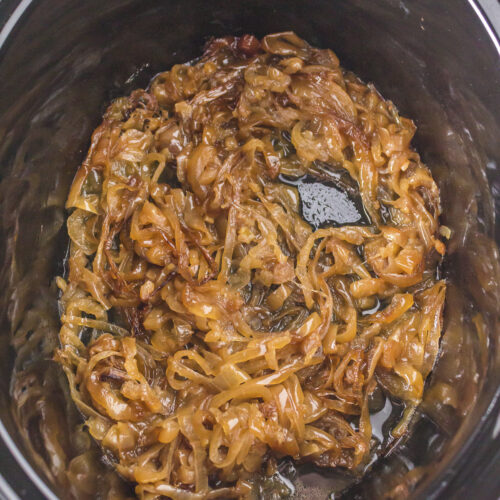 cooked caramelized onions in the slow cooker