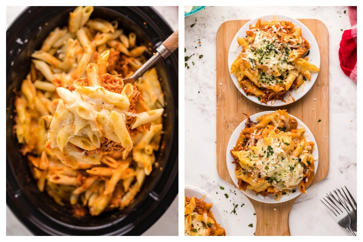 Slow Cooker Chicken Parmesan Pasta The Magical Slow Cooker