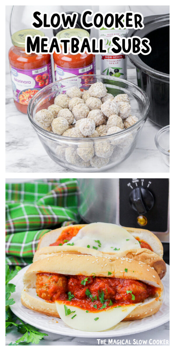 long image of meatball subs for pinterest