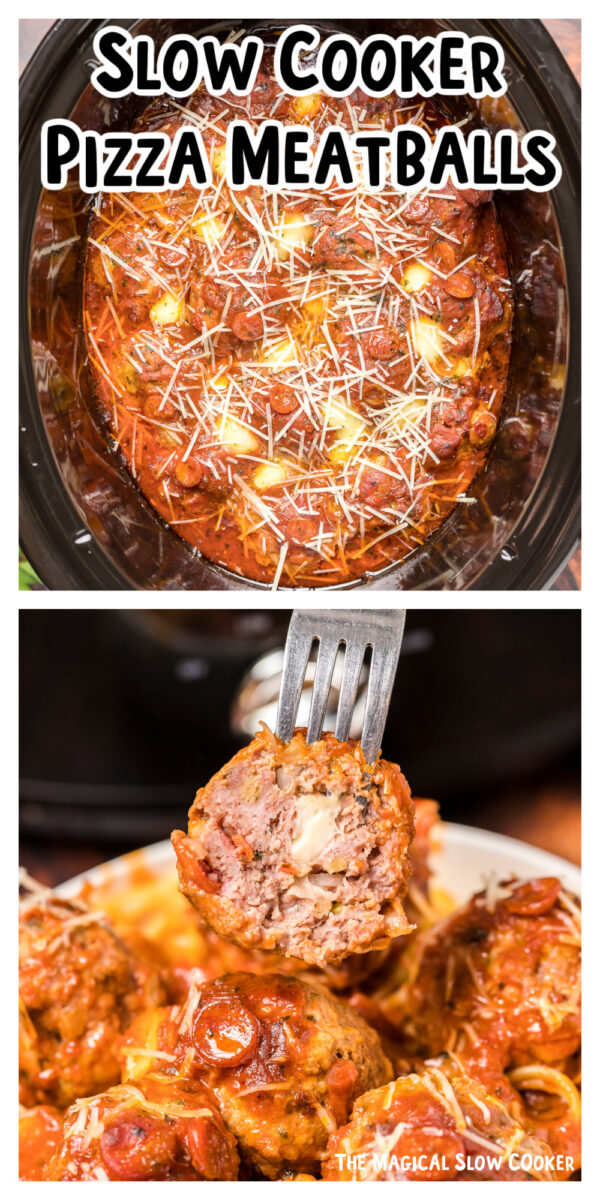 long pin of pizza meatballs for pinterest