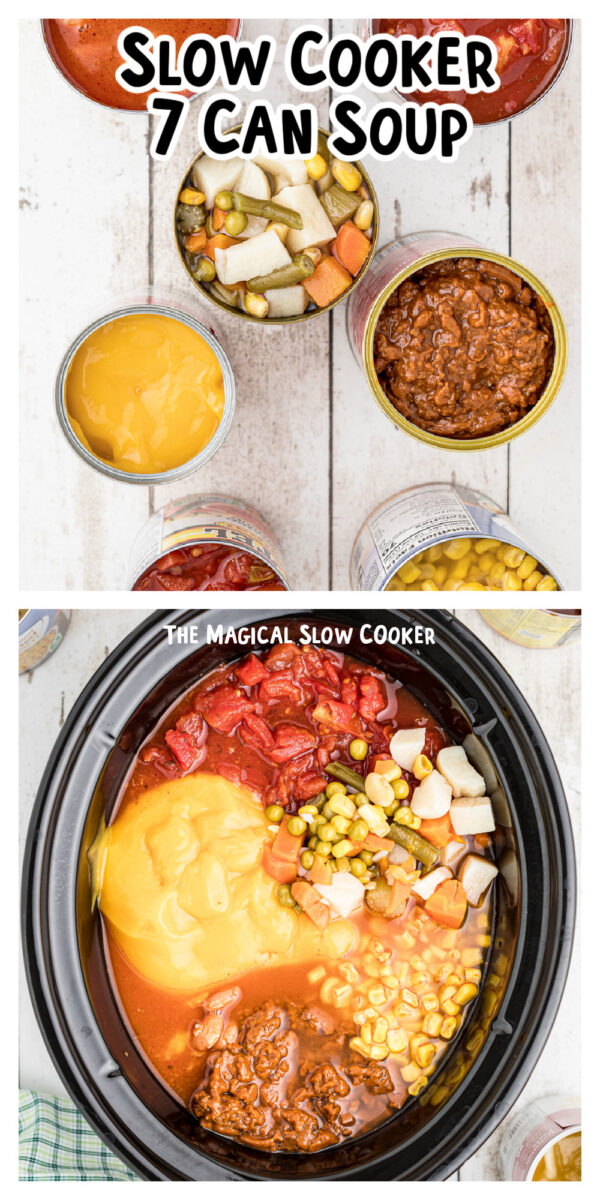 7 can soup images with text for pinterest.