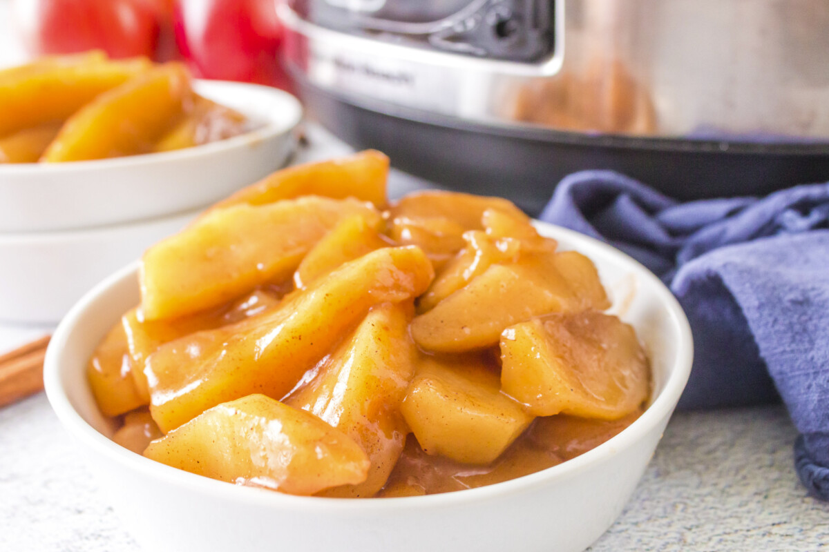 fried apples in a white bowl