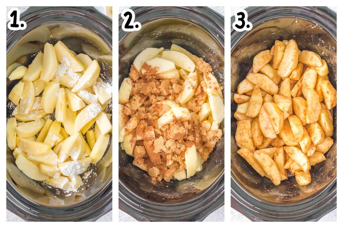 how to add ingredients for fried apples into crockpot