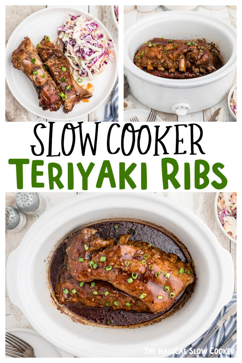 collage of teriyaki rib images with text over lay