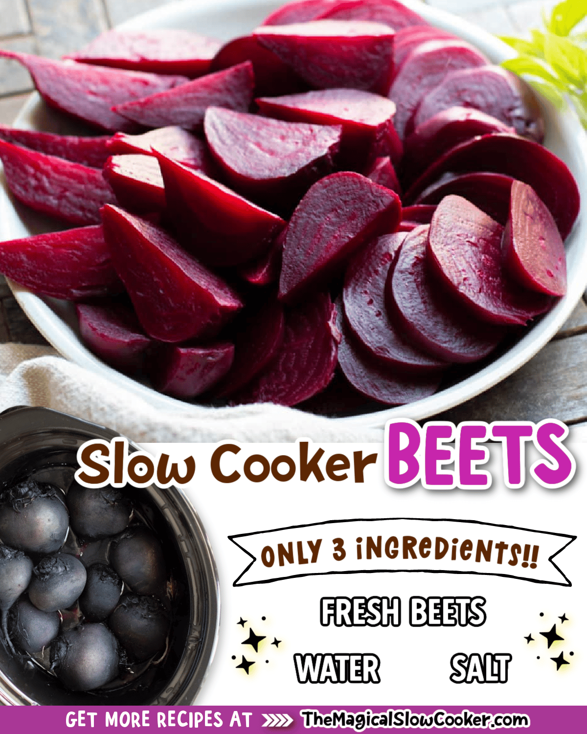 Collage of beets images with text of what ingredients are.