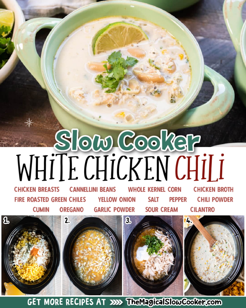 Creamy Slow Cooker White Chicken Chili Recipe - The Magical Slow Cooker