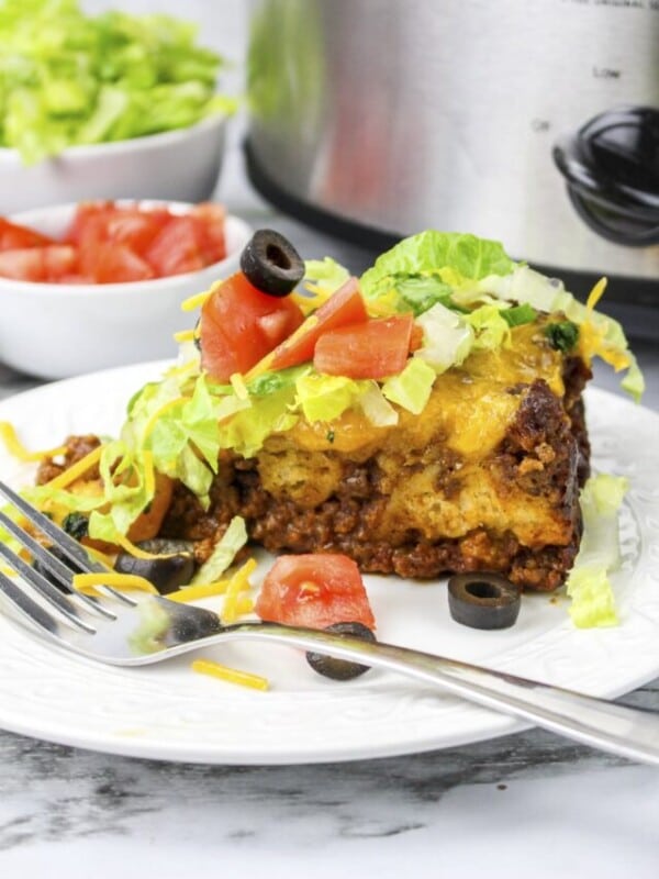 mexican bubble up casserole on a plate.