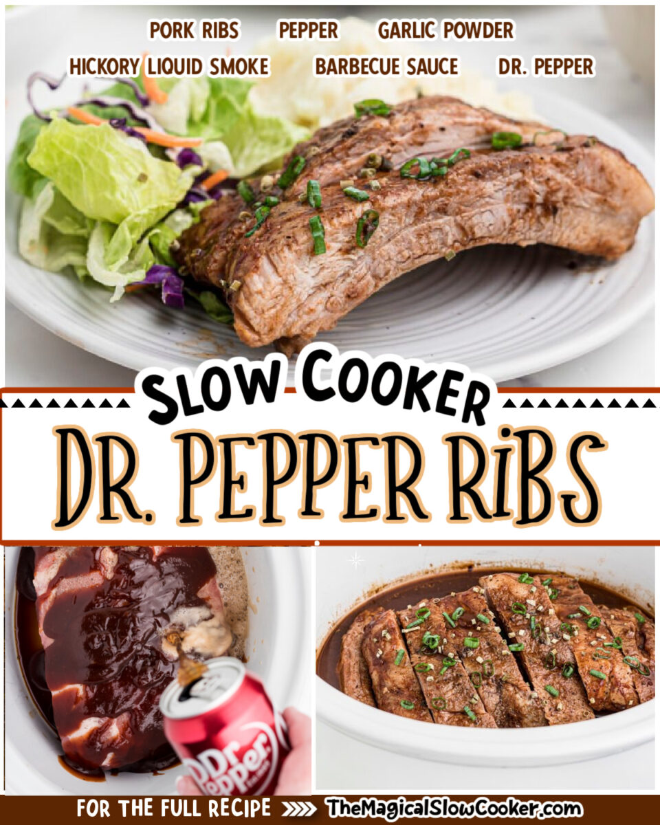 3 images of dr pepper ribs for facebook with text.