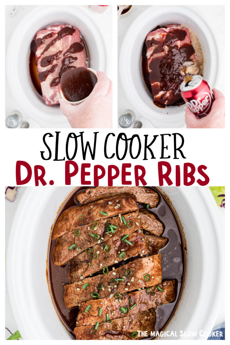 collage of dr. pepper rib images with text overlay for pinterest