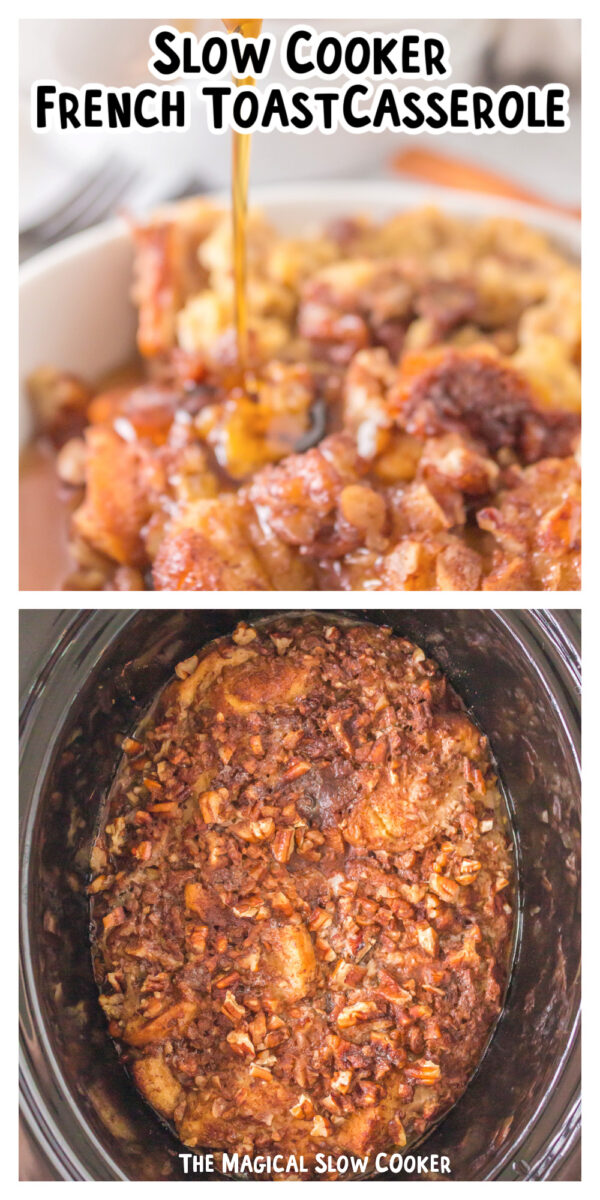 long image of french toast casserole for pinterest.
