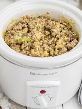 Hanky panky spread in the crockpot.