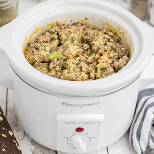 Hanky panky spread in the crockpot.