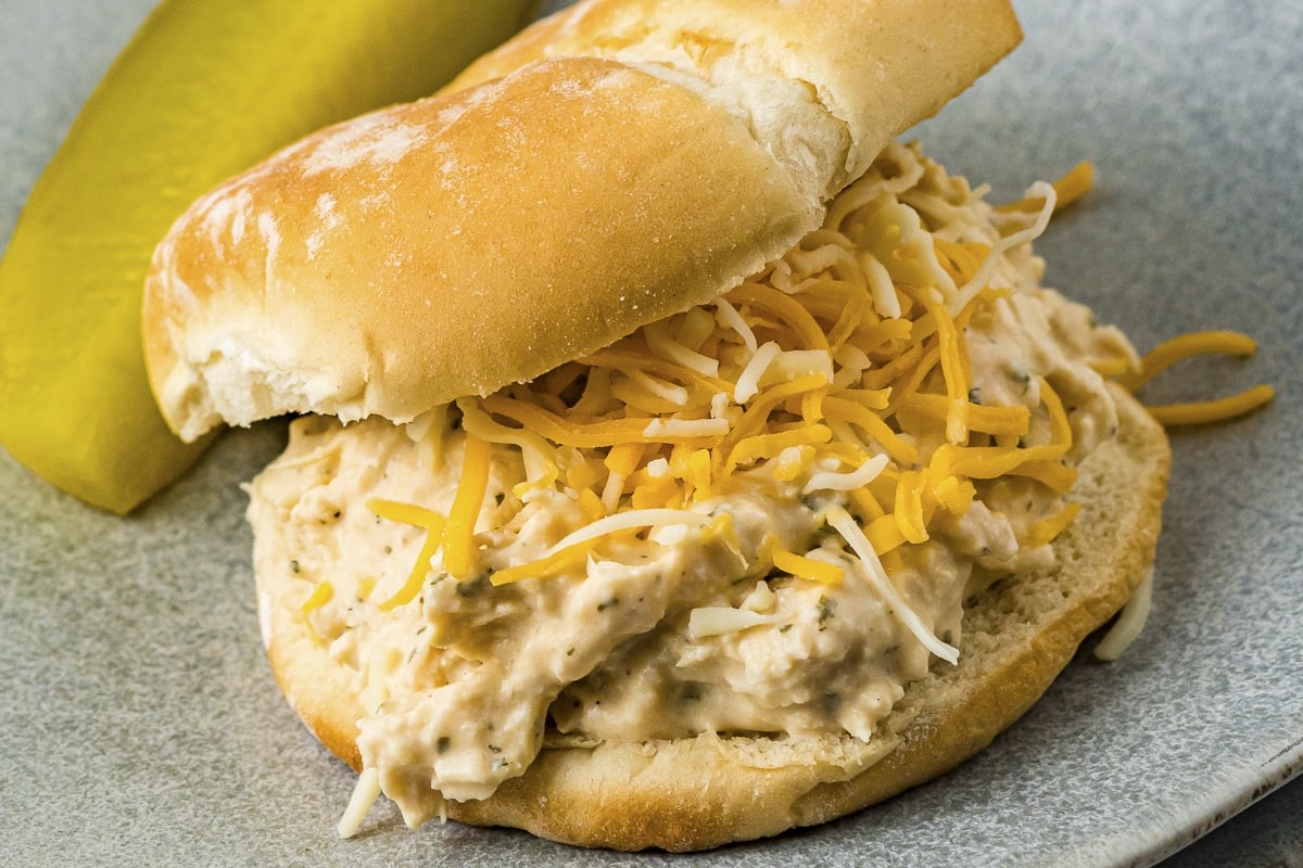 Slow Cooker Ranch Chicken Sandwiches