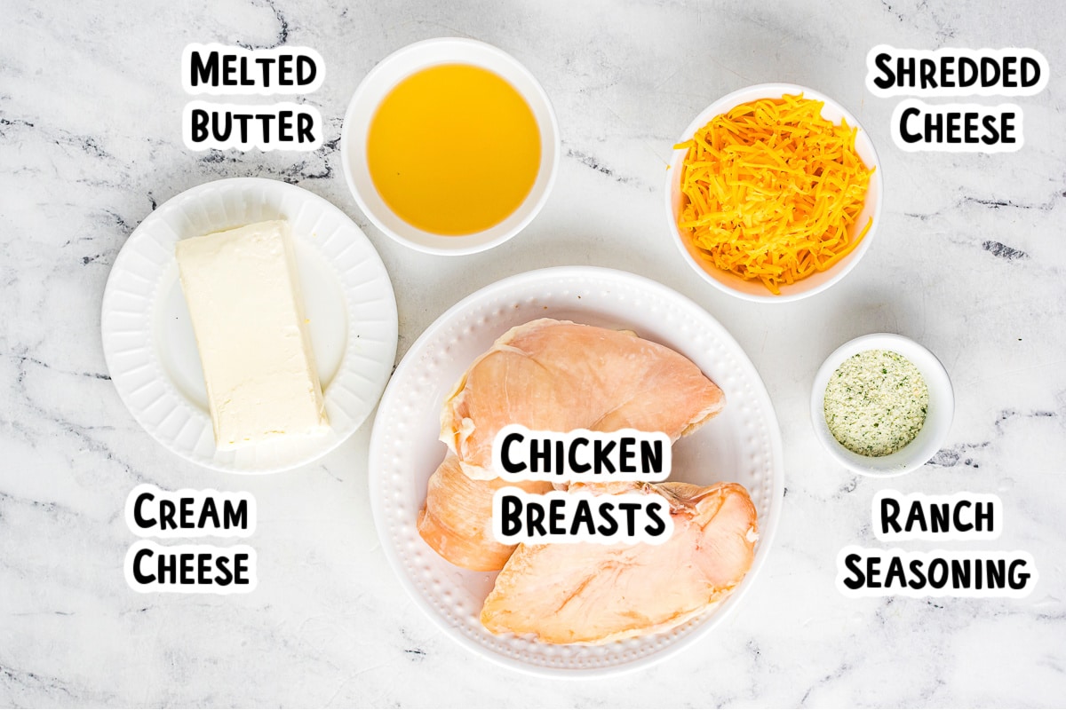 ingredients for creamy ranch chicken.