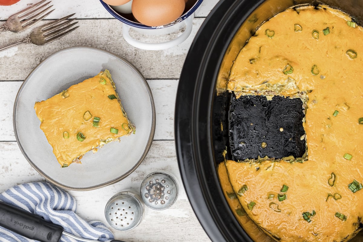 overhead shot of egg bake.