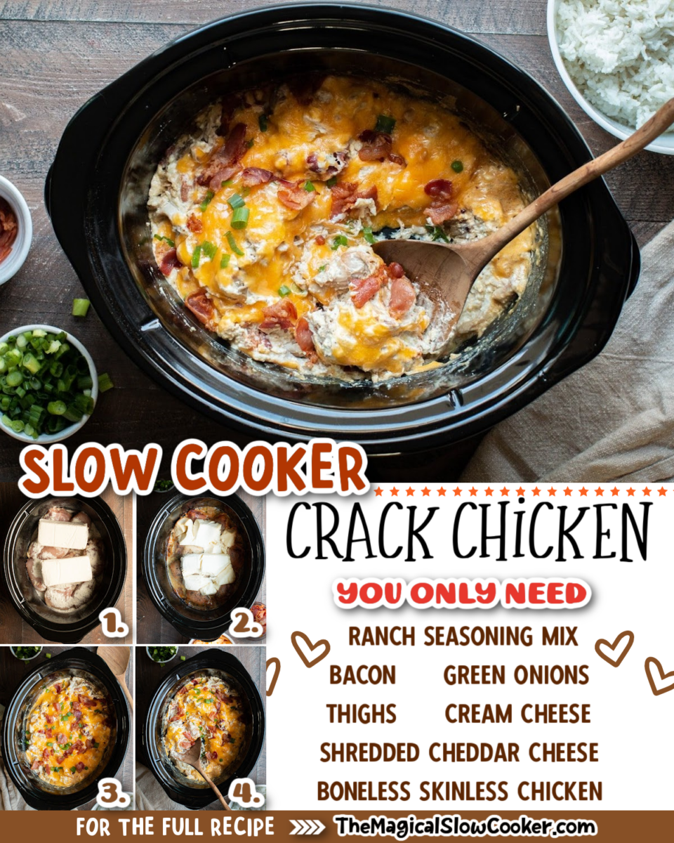 Slow Cooker Cream Cheese Chicken with Bacon and Ranch