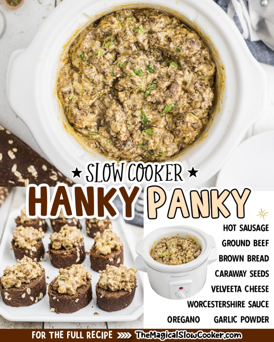 collage of hanky panky images with text of ingredients.