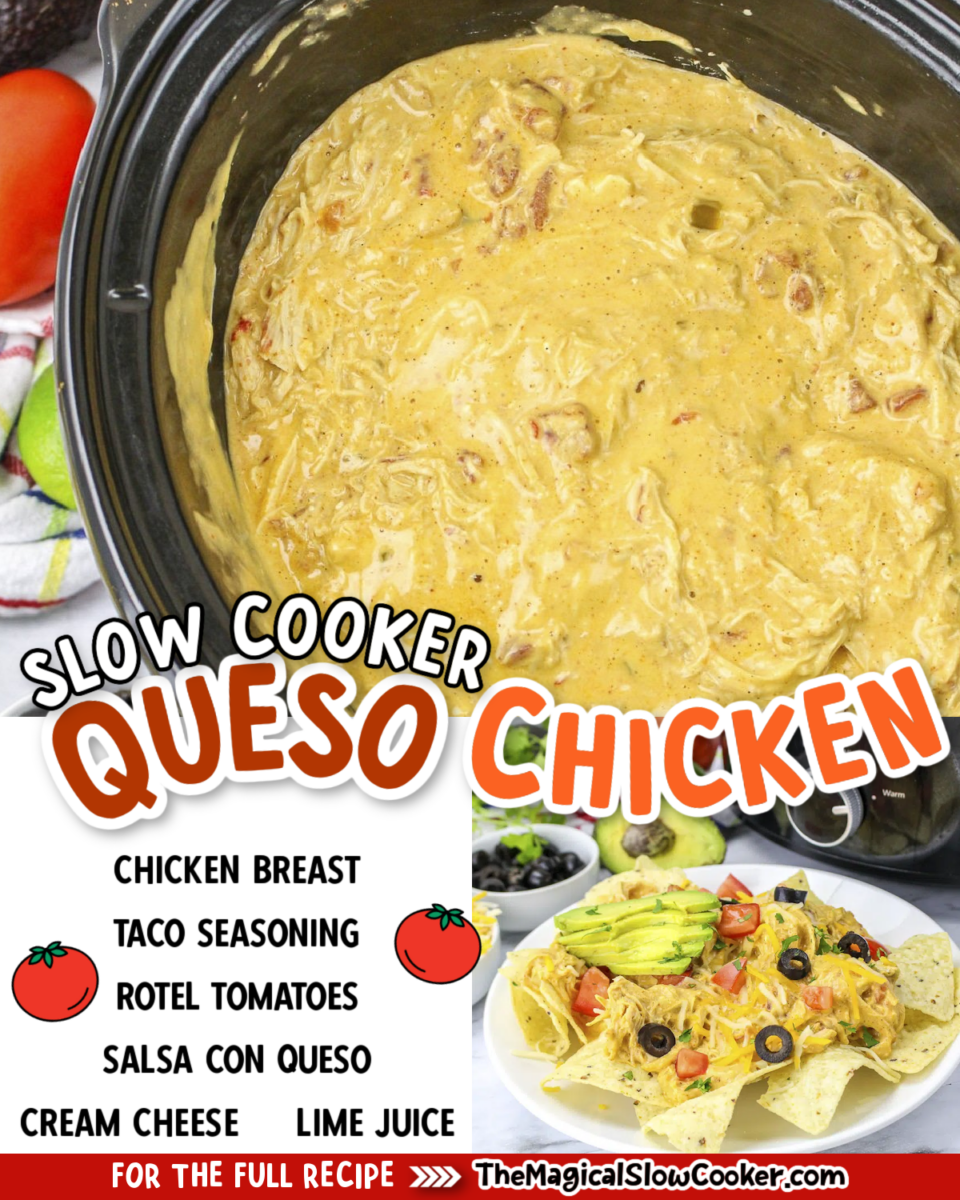 collage of queso images with text of ingredients.