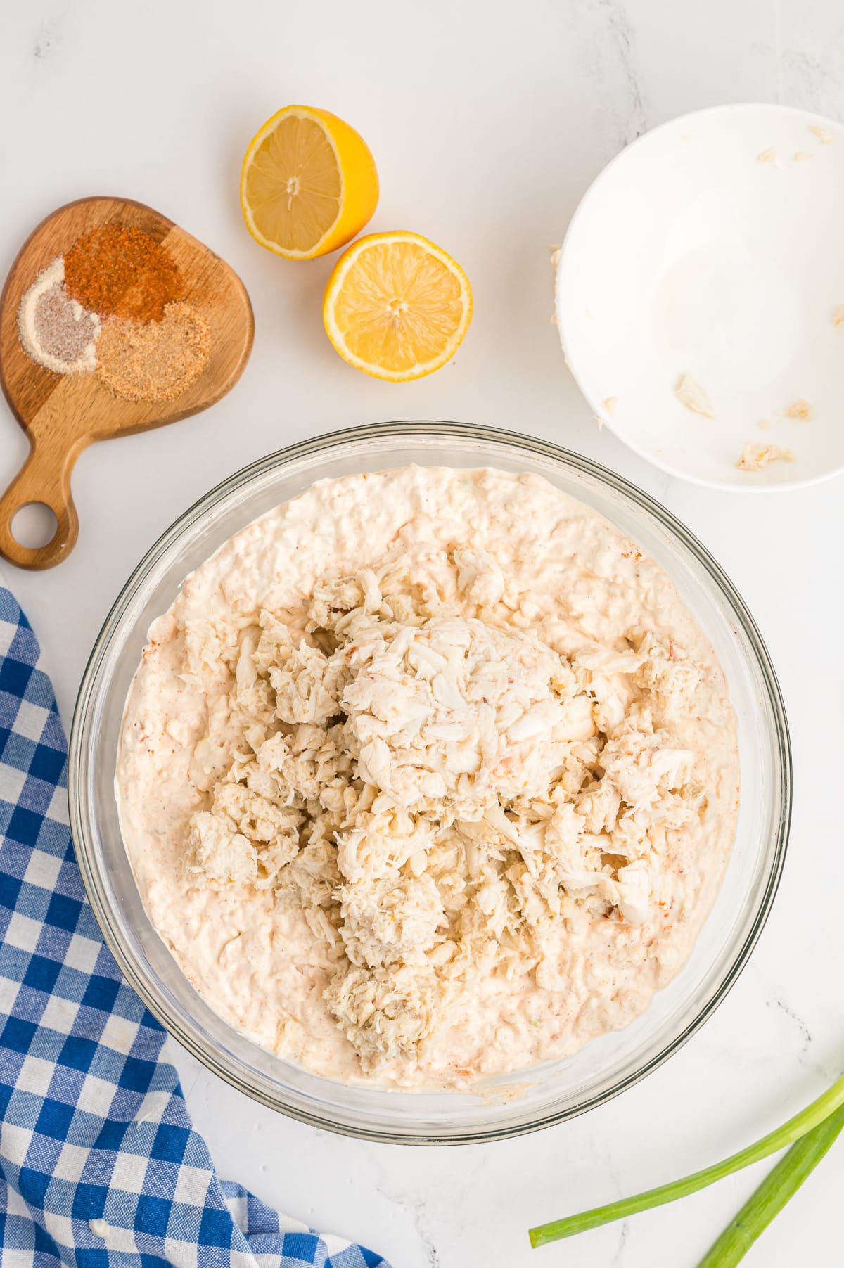 Mixed crab dip before the crab has been added.