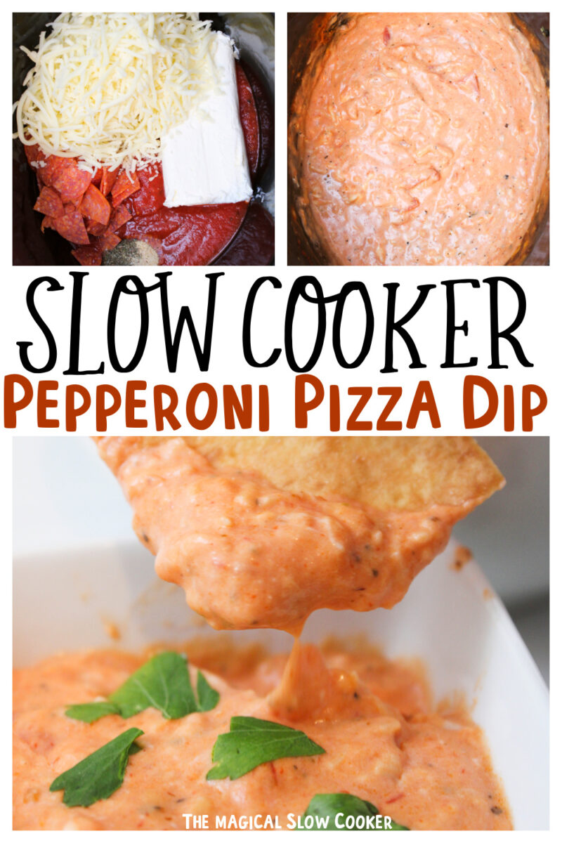 collage of pizza dip images with text overlay for pinterest.