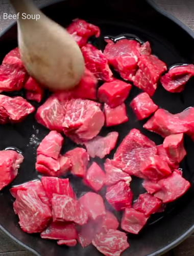 Beef in a skillet