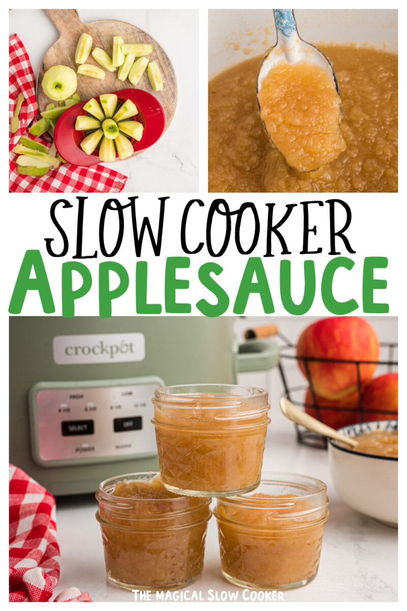 collage of applesauce images for pinterest with text overlay.