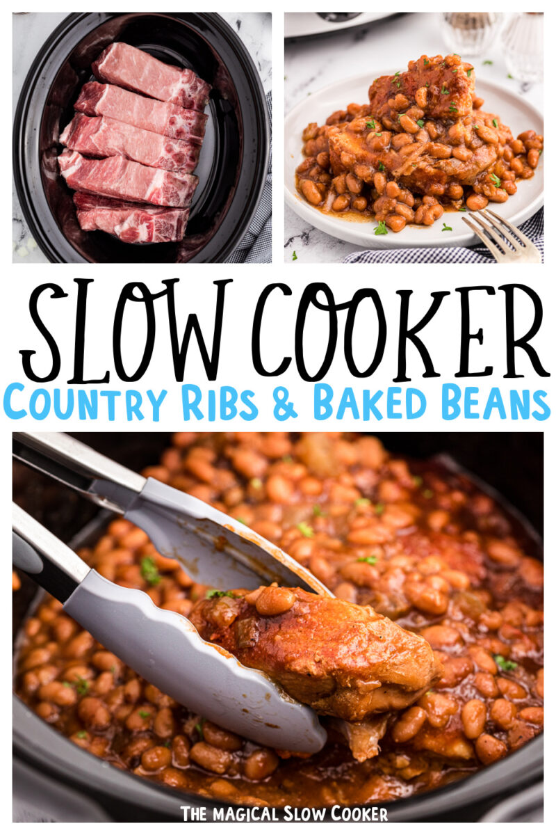 collage of country style ribs with text overlay.