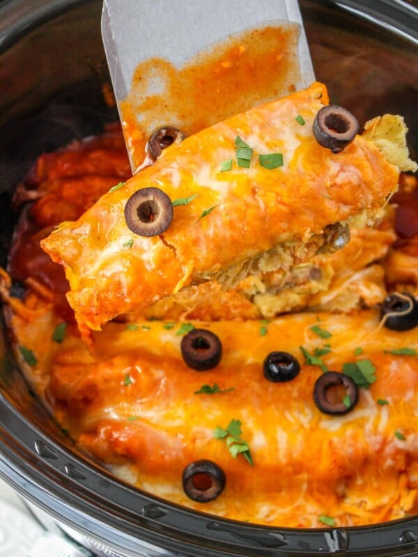 spatula with lazy enchilada on it.