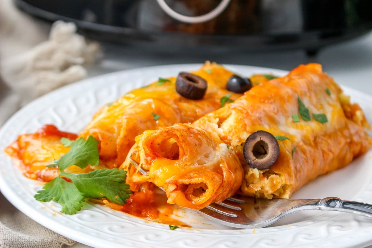 lazy enchiladas on a plate.