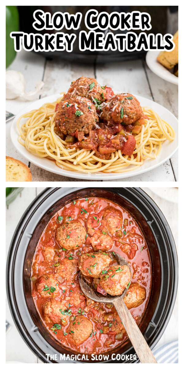 long image of turkey meatballs for pinterest.