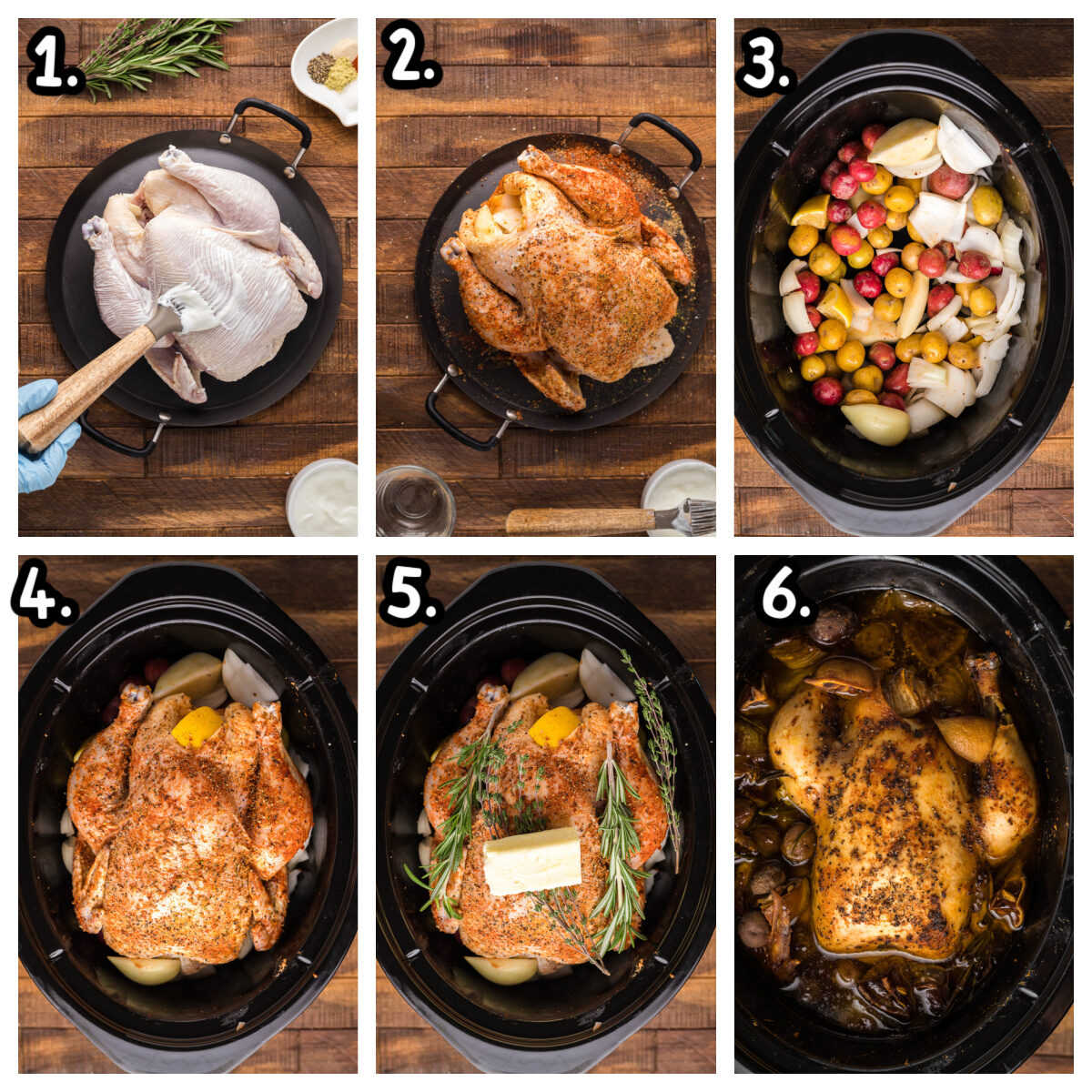 6 images about how to to seasoning and put vegetables, beer and chicken in crockpot.