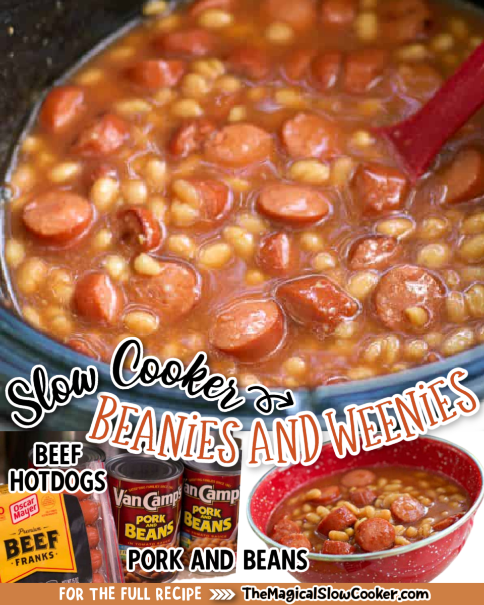 Images of beanies and weenies with text of what the ingredients are.