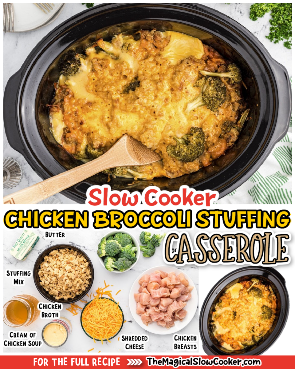 Crockpot Broccoli Casserole with Stuffing - The Vintage Cook