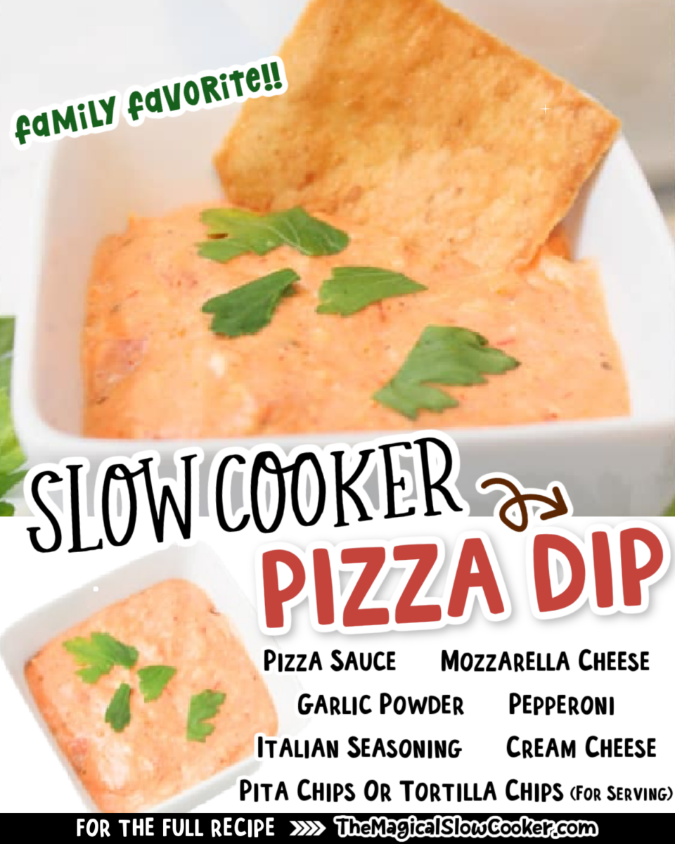 collage of pizza dip images with text overlay for pinterest.