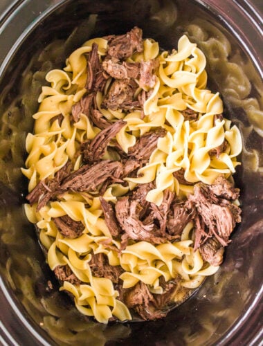 Beef and egg noodles in the crockpot