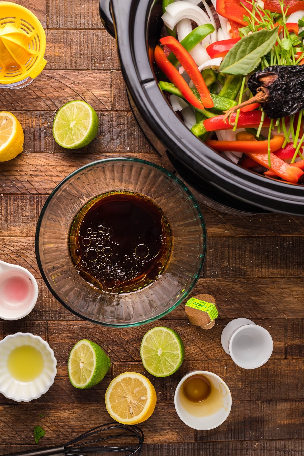 homemade sauce for carne asada in a slow cooker.
