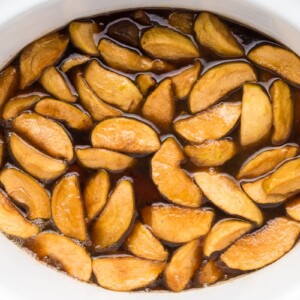 fireball flavored apples in a crockpot.