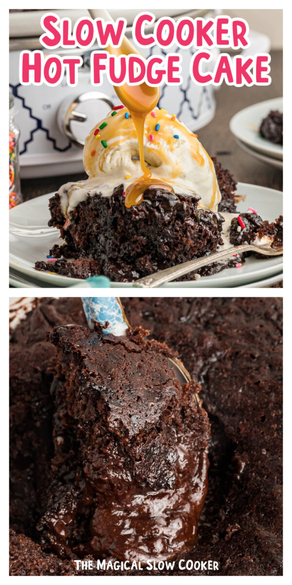 long image of hot fudge cake images for pinterest.