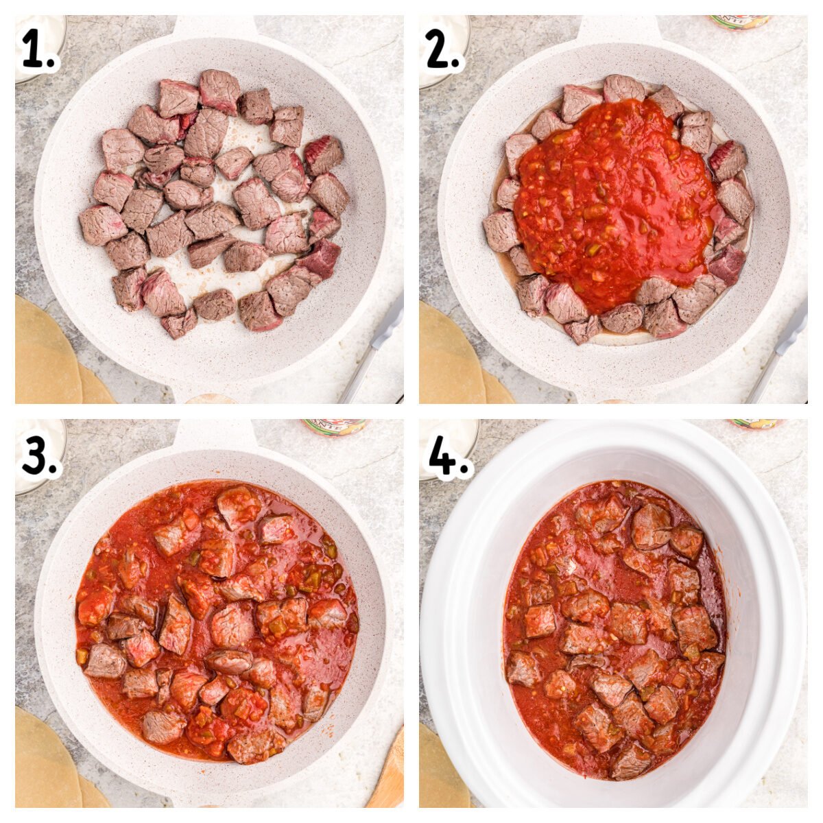 4 images about how to make steak burritos in crockpot.