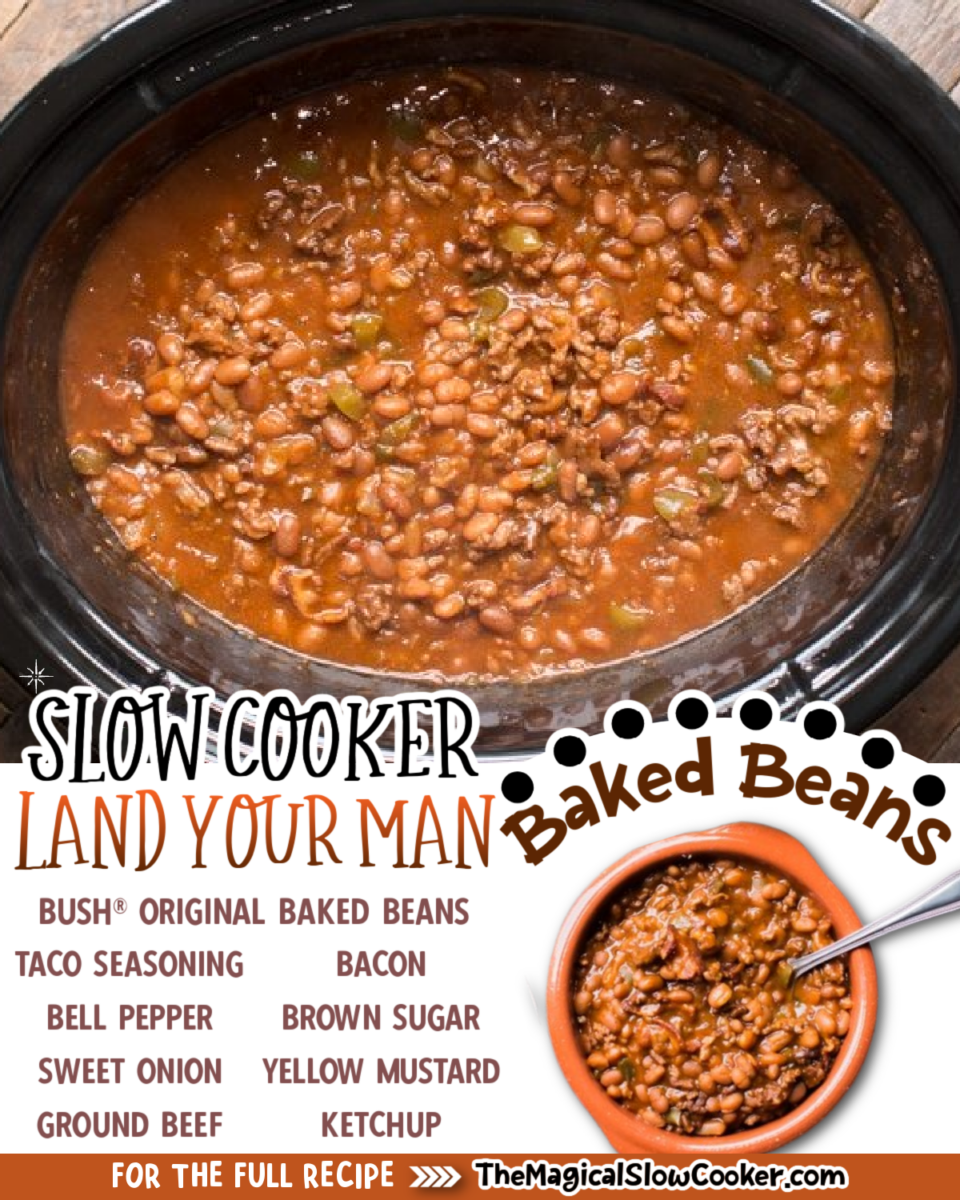 Collage of land your man baked images with text of what the ingredients are for facebook or pinterest.