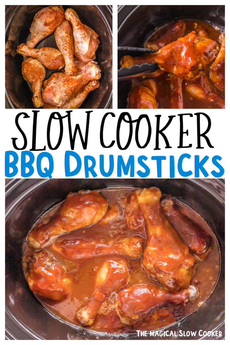 collage of bbq drumsticks images with text for pinterest.