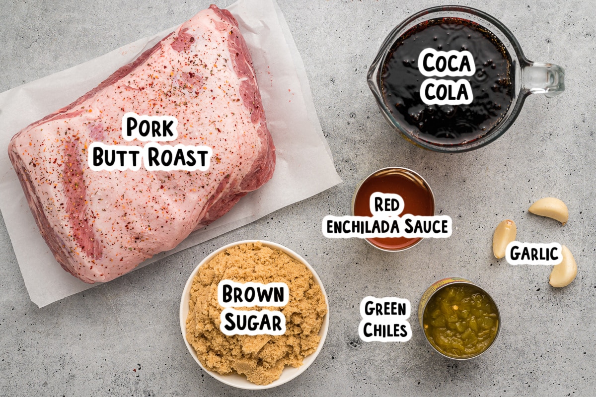 Ingredients for cafe rio pork on a table.