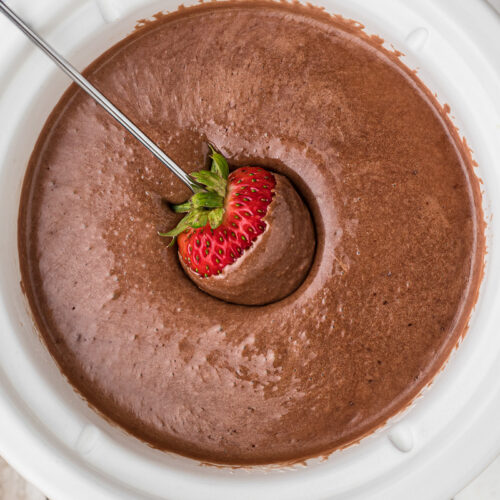 close up of candy bar fondue