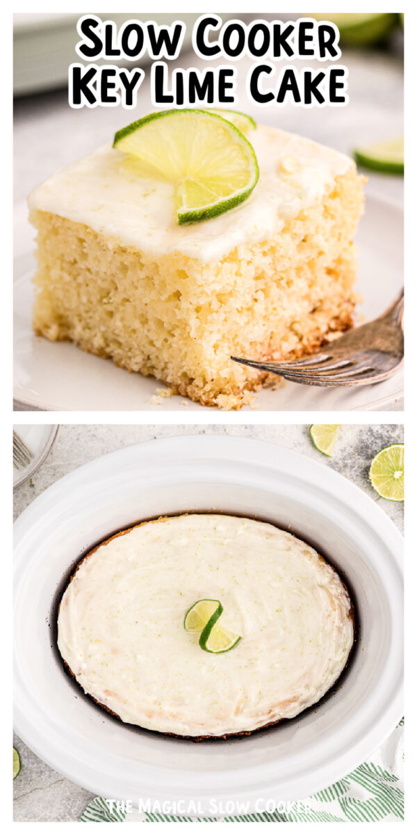 long image of key lime cake for pinterest.