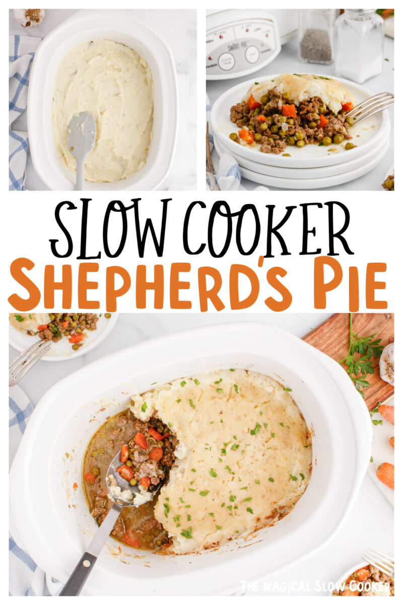 collage of shepherd's pie images with text overlay for pinterest.