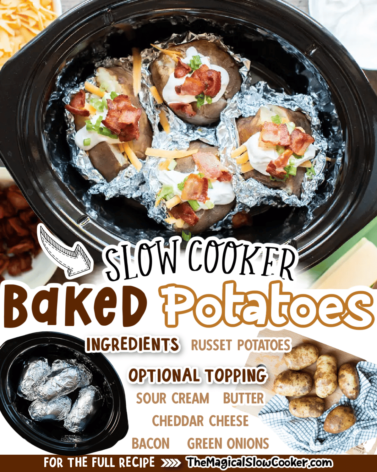 Crock Pot Baked Potatoes Recipe - The Magical Slow Cooker