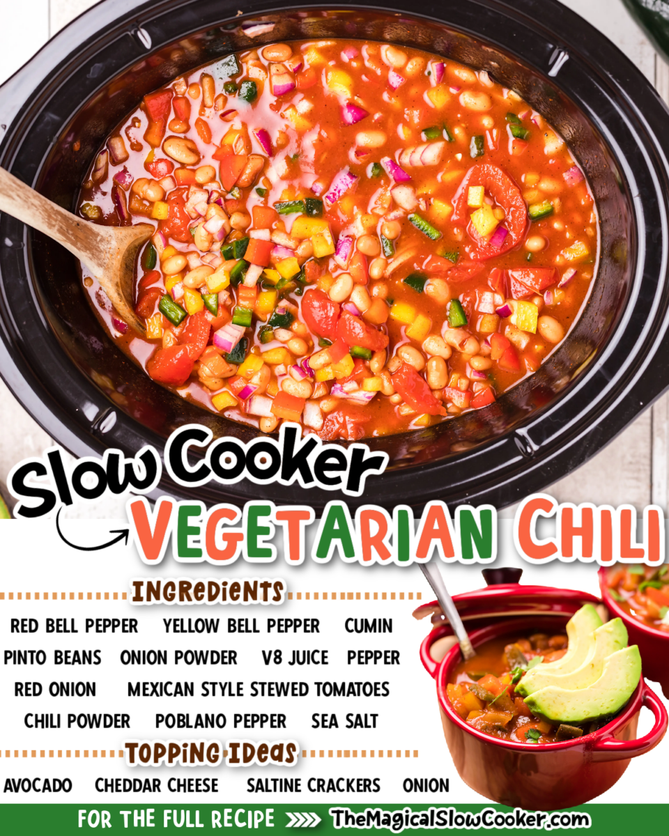 Easy 3-Quart Slow Cooker Veggie Chili Recipe • A Weekend Cook®