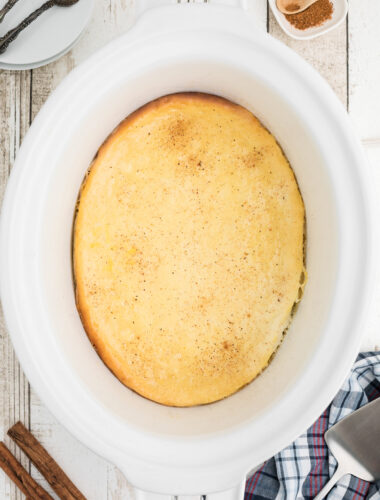 baked custard in a crockpot.