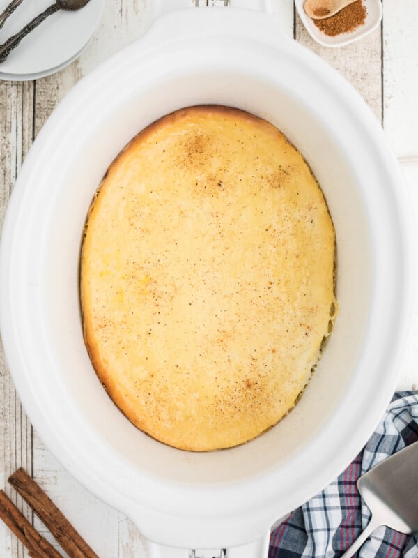 baked custard in a crockpot.
